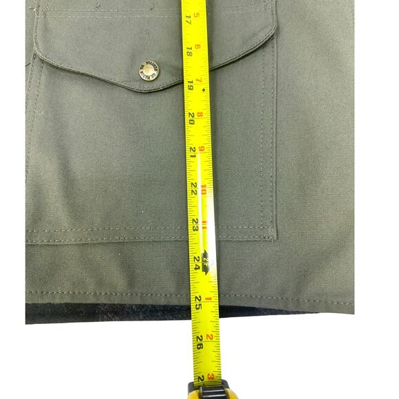 Filson Cruiser Vest Reversible Otter Green Tin Cloth or Black Gray Plaid Wool-L - Picture 11 of 11